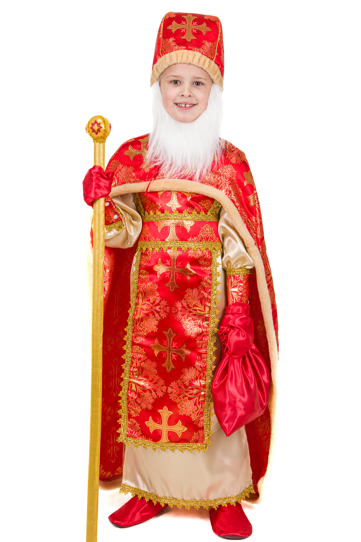 Карнавальный костюм Св.Николай №2 (красный) - фото 1
